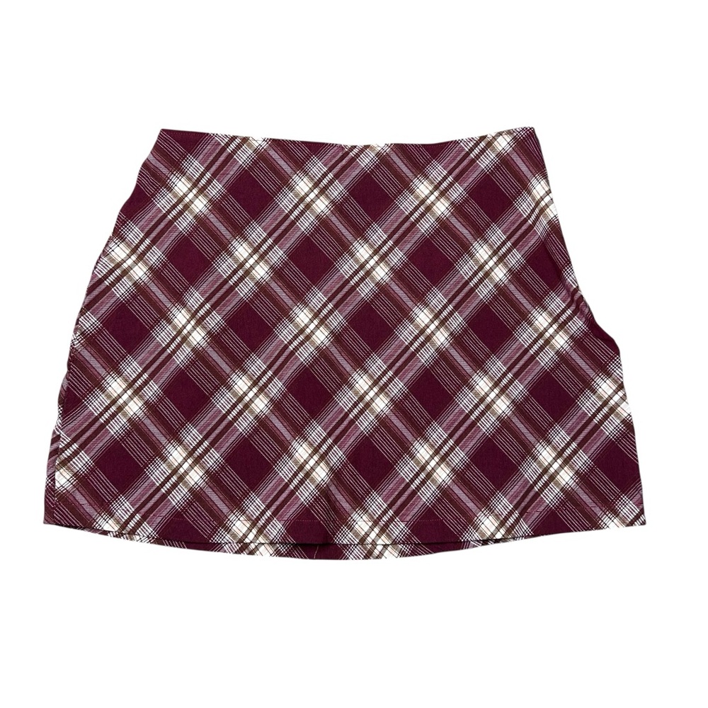 Hollister Ultra high rise diagonal check plaid mini skirt- Size Large